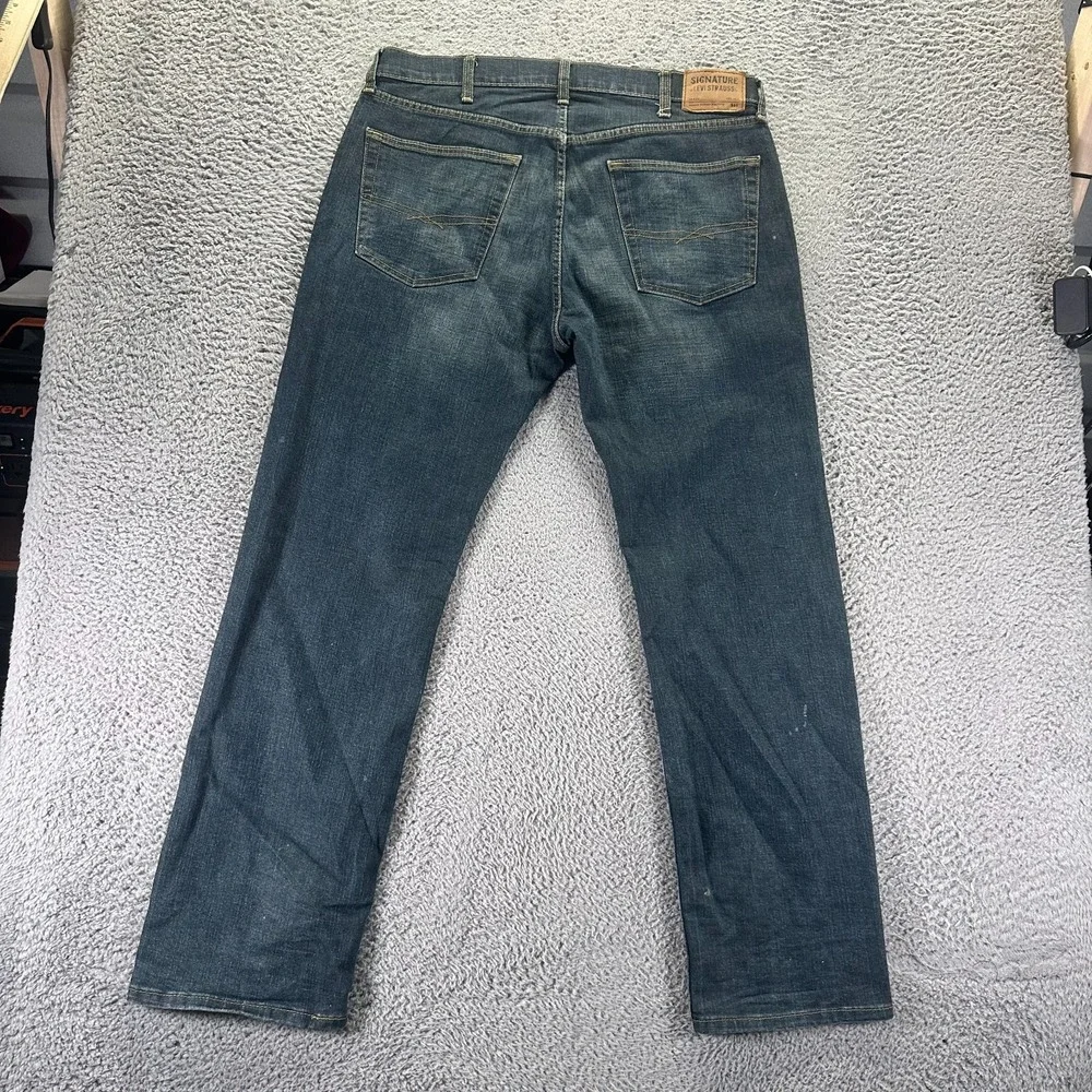 Signature By Levi's S61 Jeans Mens 38x34 Blue Cotton Denim Straight Relaxed Fit